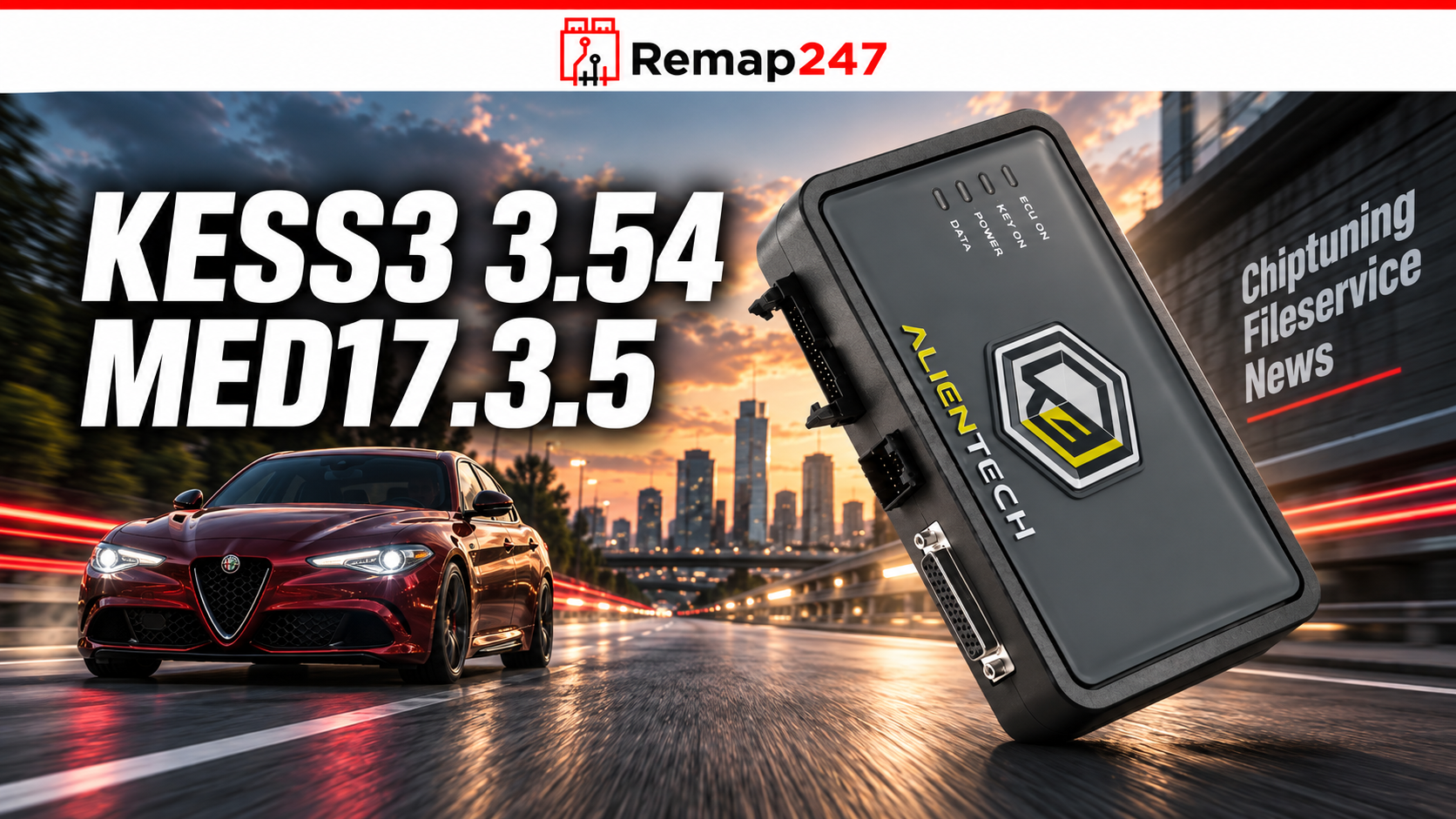 Alientech KESS3 Upgrade 3.54: Bosch MED17.3.5 für Alfa Romeo Giulia und Stelvio Quadrifoglio jetzt über OBD